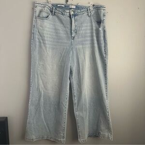 24 wide leg jeans high rise relaxed fit NWT Ava & viv 24r stretch 3xl light wash